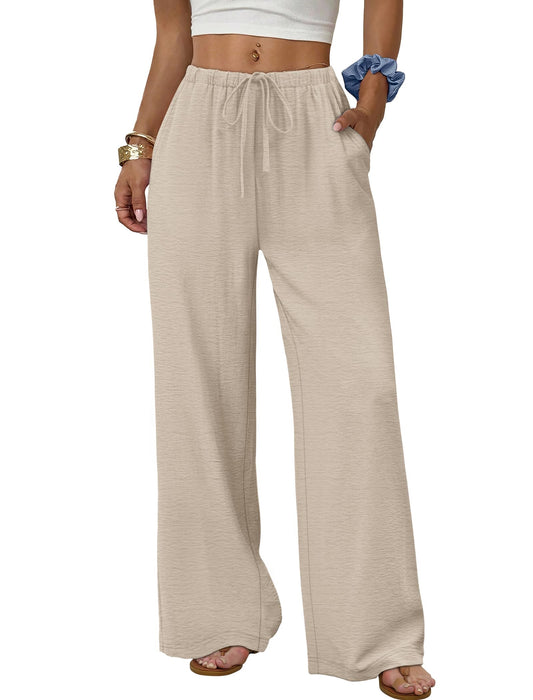 Sampeel Linen Pants Women Wide Leg Pants Summer Outfits Vacation Clothes